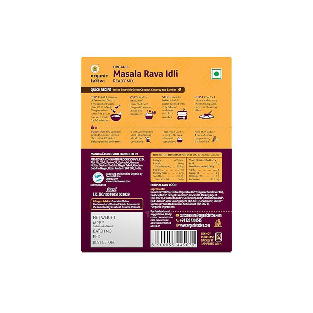 Organic Masala Rava Idli Ready Mix